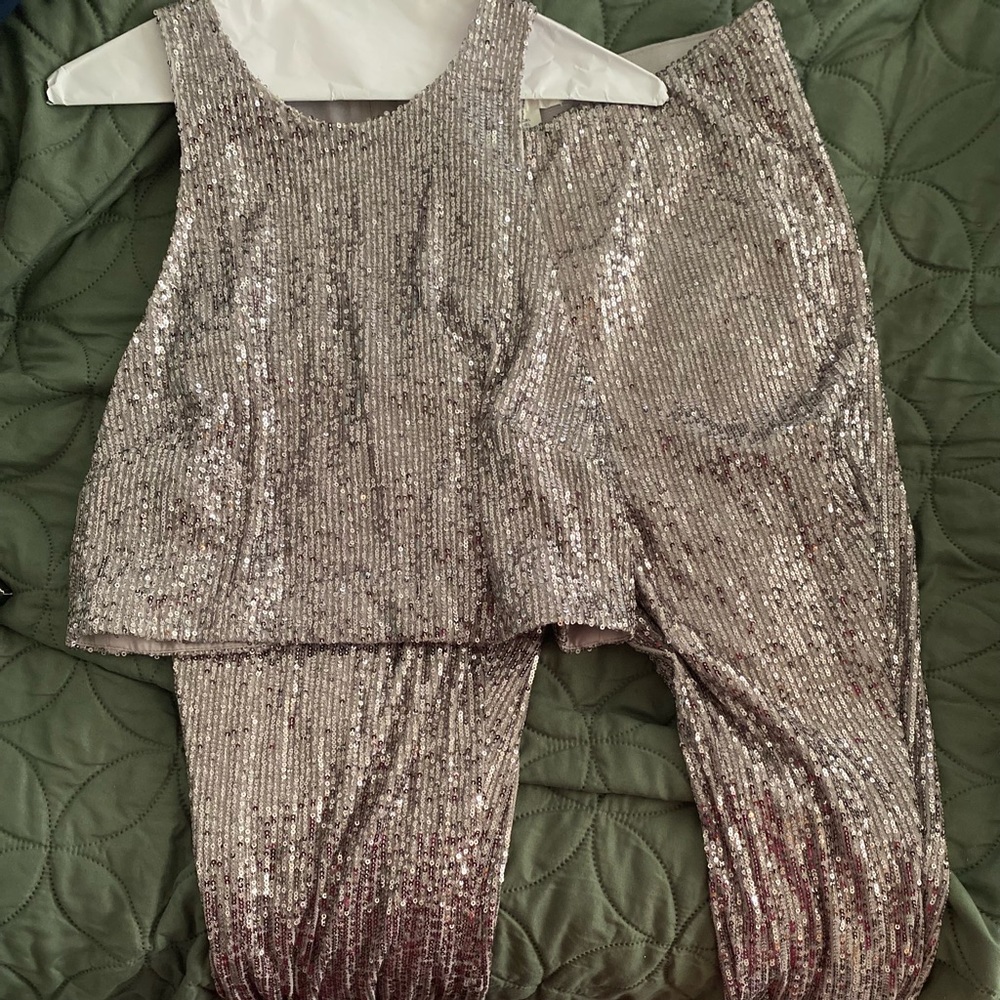 2 piece sequence pants set